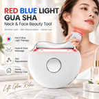 Red Blue Light Gua Sha Device Neck Face Beauty Tool Wrinkle Skin Rejuvenation Home Use