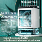 Desktop mini spray fan with three wind speeds and oversized 900mL water tank
