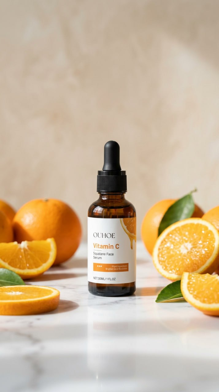 OUHOE Vitamin C Squalane Face Serum Brightening Hyaluronic Acid Collagen 30ml