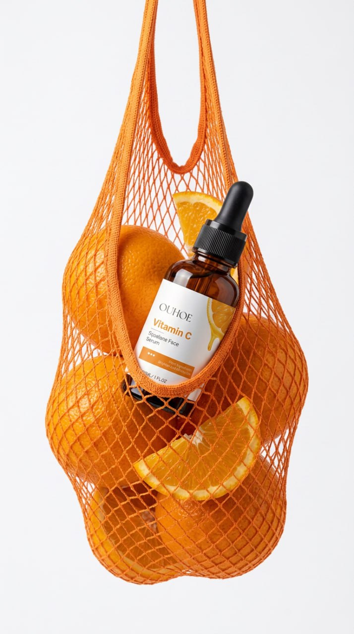 OUHOE Vitamin C Squalane Face Serum Brightening Hyaluronic Acid Collagen 30ml