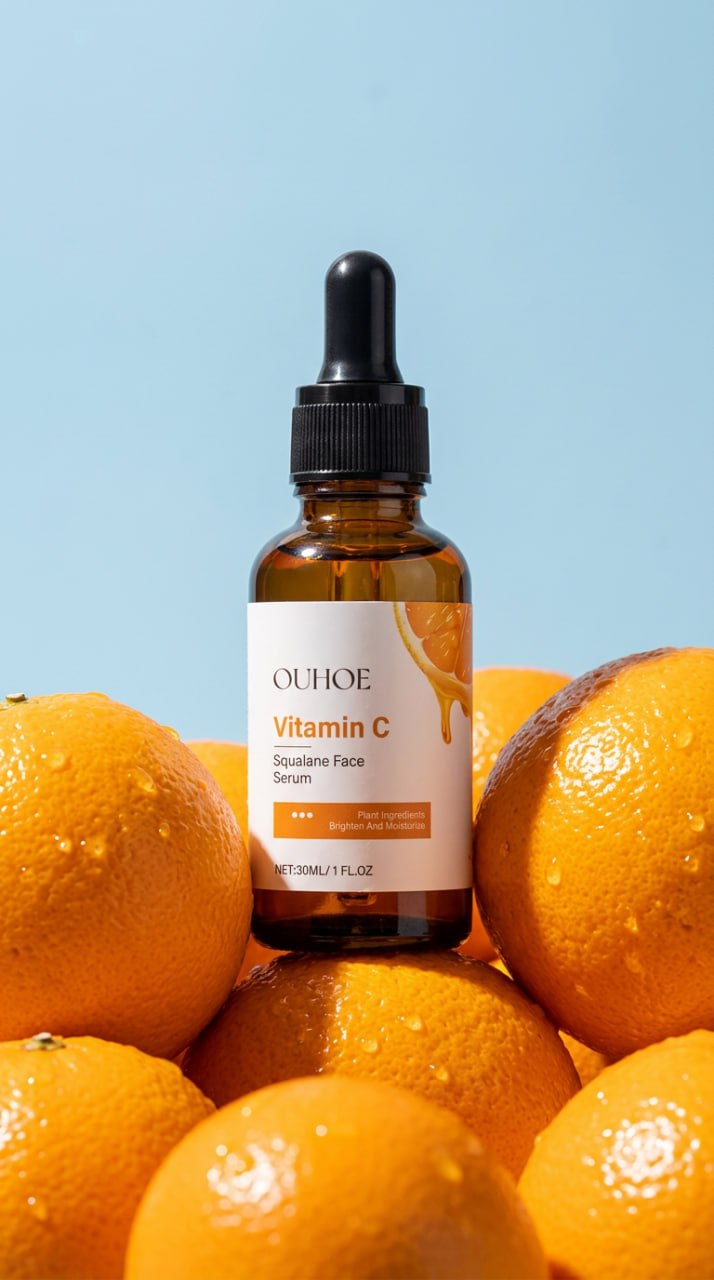 OUHOE Vitamin C Squalane Face Serum Brightening Hyaluronic Acid Collagen 30ml